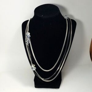 BALLET, Polished  34 inches Multi-strand  3 metals beaded long Necklace